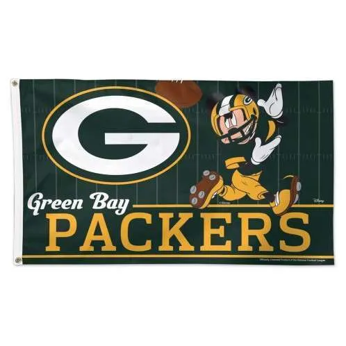 Green Bay Packers Mickey Mouse Flag