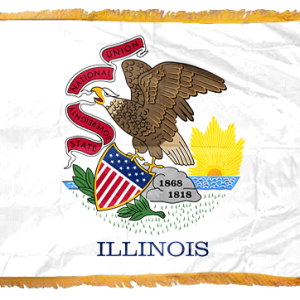 Illinois State Flag - 3x5 Nylon with Pole Hem & Fringe