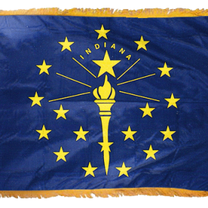 Indiana State Flag - 3x5 Nylon with Pole Hem & Fringe
