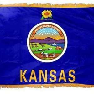 Kansas State Flag - 3x5 Nylon with Pole Hem & Fringe