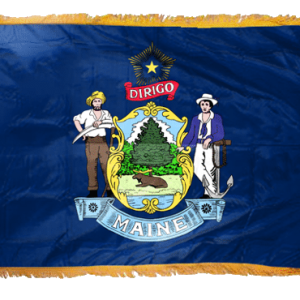 Maine State Flag - 3x5 Nylon with Pole Hem & Fringe