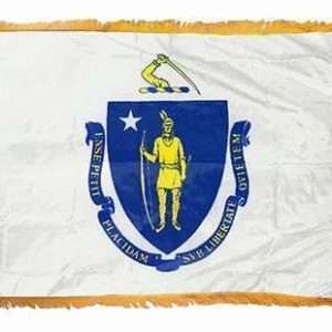 Massachusetts State Flag - 3x5 Nylon with Pole Hem & Fringe
