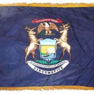 Michigan State Flag - 3x5 Nylon with Pole Hem & Fringe