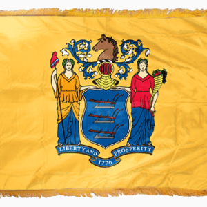 New Jersey State Flag - 3x5 Nylon with Pole Hem & Fringe