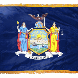 New York State Flag - 3x5 Nylon with Pole Hem & Fringe