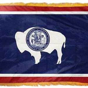 Wyoming State Flag - 3x5 Nylon with Pole Hem & Fringe