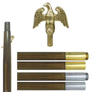 Flagpole parts with gold eagle topper