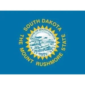 Flag of South Dakota with state seal.
