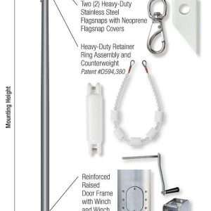 APEX Series Flagpole 100' –  Internal Winch with Reinforced Door Frame