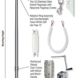 Sovereignty Series Flagpole 20′ to 40′ – Internal Winch with Reinforced Raised Door Frame