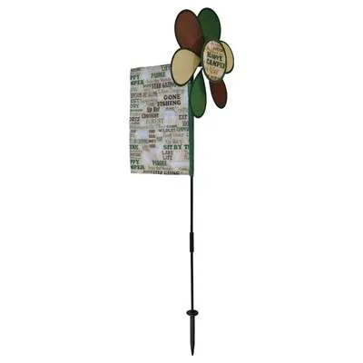 Happy Camper Flower Spinner with Flag