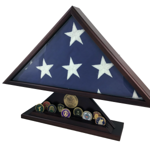 Flag Case, Pedestal & Coin Rack Combo Set - Cherry