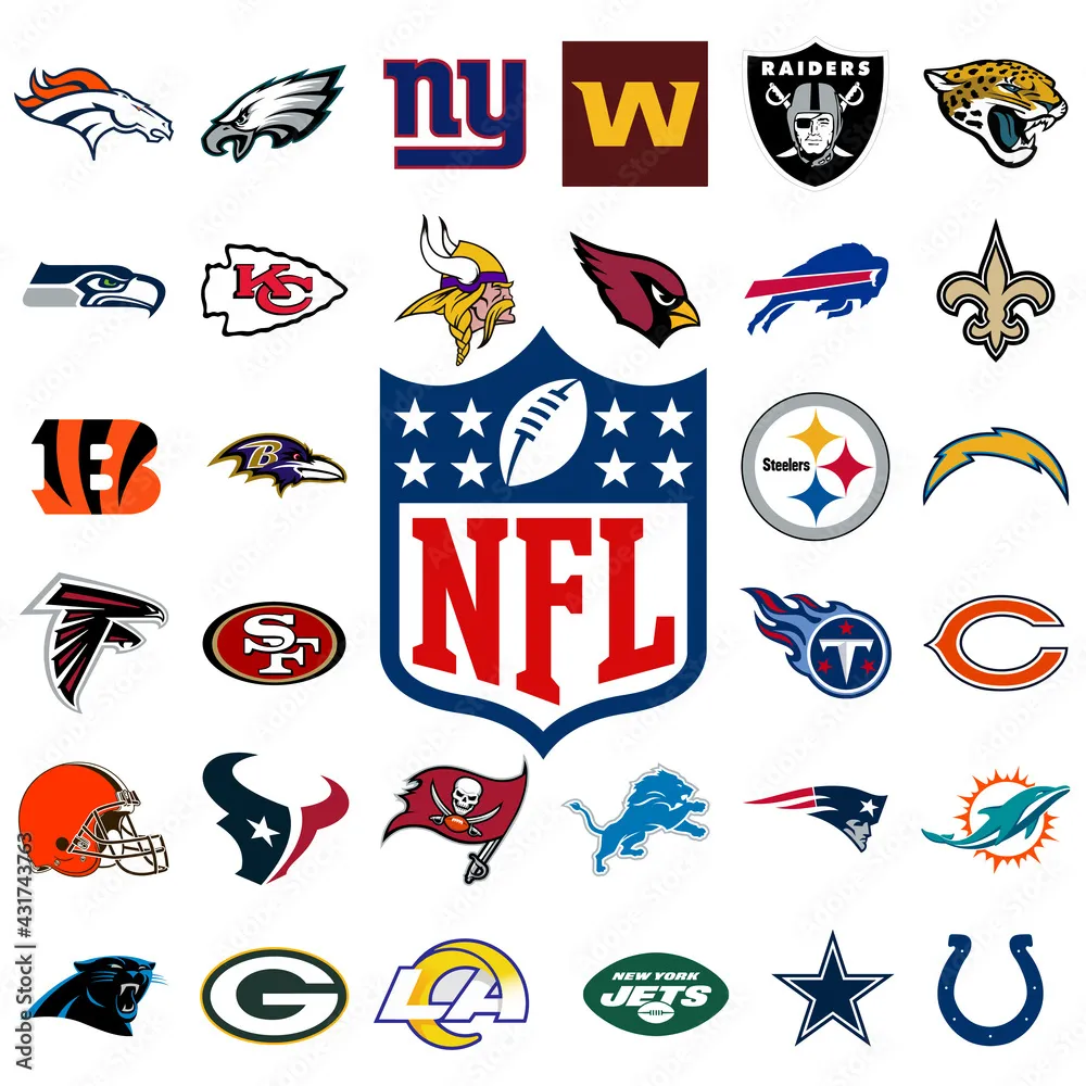 Collection of NFL team logos. Collection of NFL team logos.