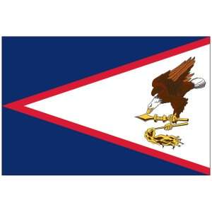 American Samoa flag with eagle and fly whisk.