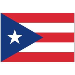 Puerto Rico flag with red stripes and white star.