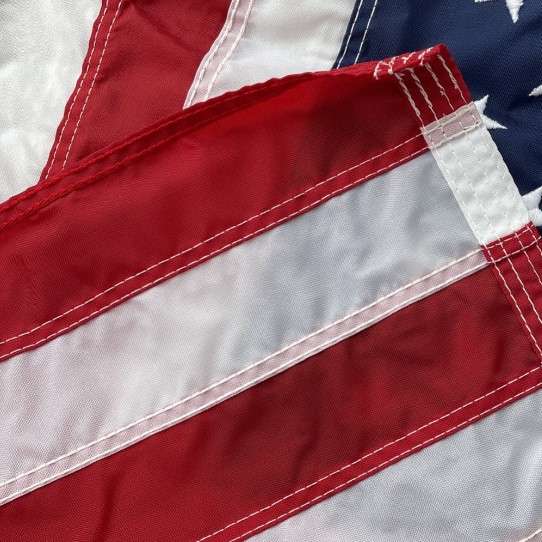Close-up of American flag fabric.
