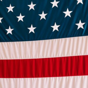 American flag with stars and stripes pattern.