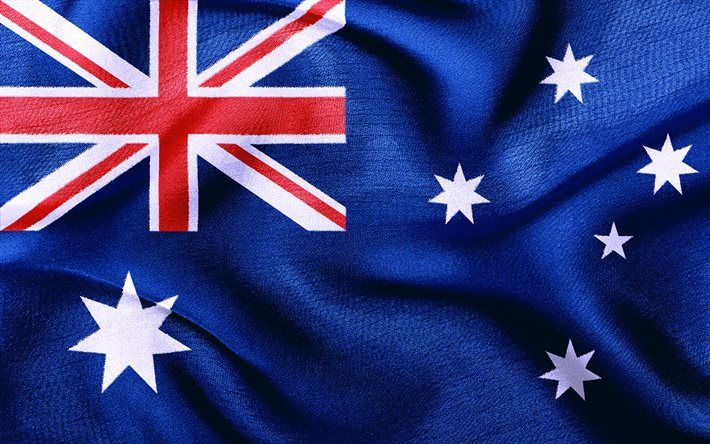Australian flag with Southern Cross stars and Union Jack.