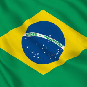 Brazilian flag with Ordem e Progresso slogan