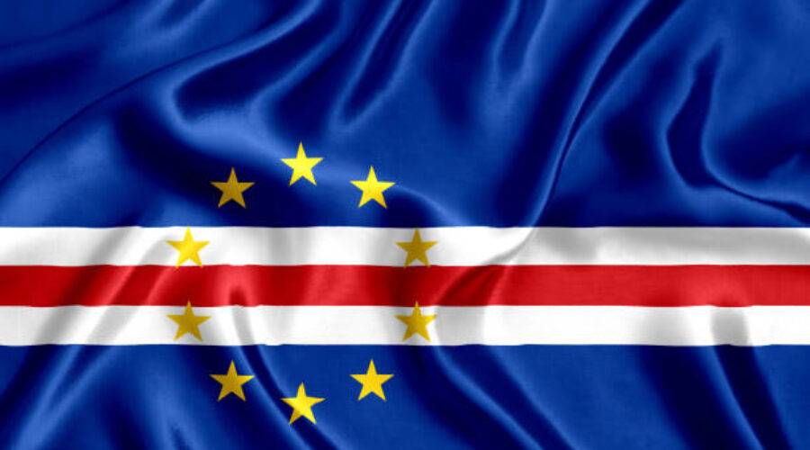 Cape Verde flag with stars and stripes design.