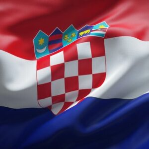 Flag of Croatia waving in the wind.