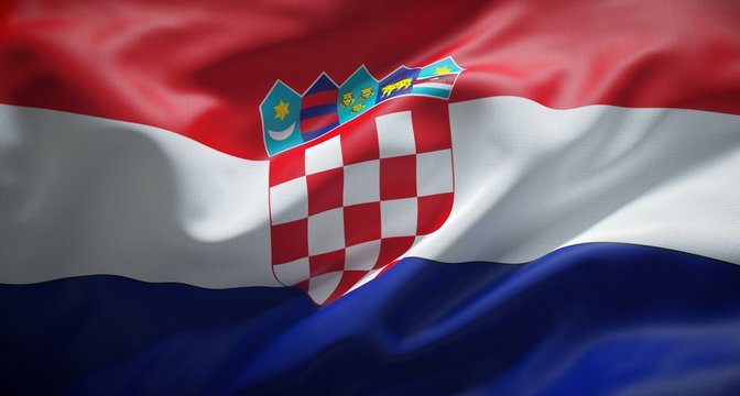 Flag of Croatia waving in the wind.
