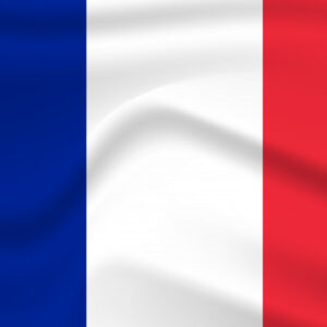 French flag with blue, white, red stripes.