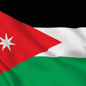 Flag of Jordan waving in wind