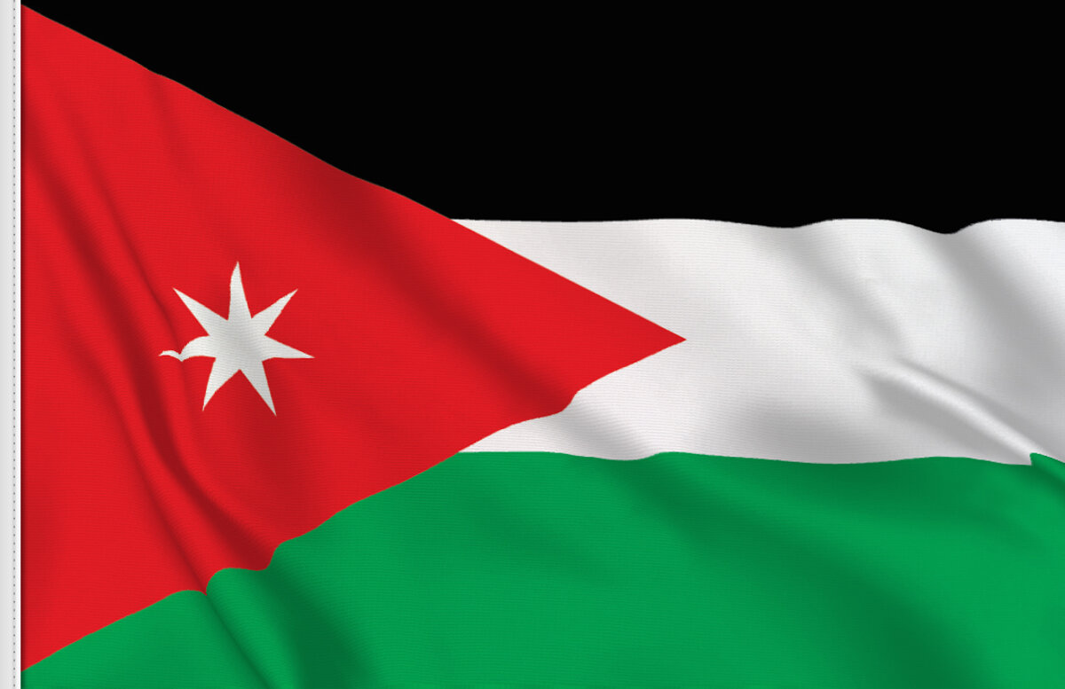 Flag of Jordan waving in wind