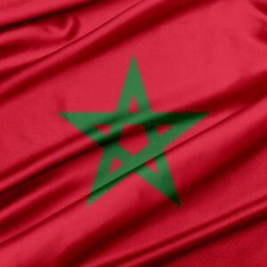 Moroccan flag, red with green star