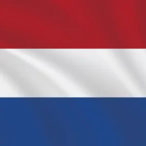 Netherlands flag: red, white, blue stripes.