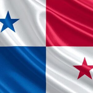 Panama flag with blue and red stars