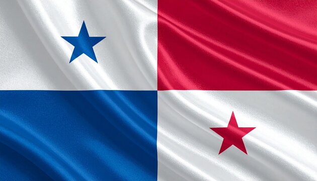 Panama flag with blue and red stars