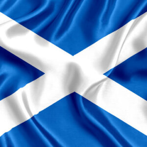 Scottish flag with blue and white cross