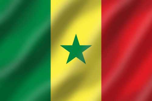 Flag of Senegal with green star.