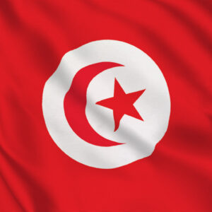Flag of Tunisia with star and crescent