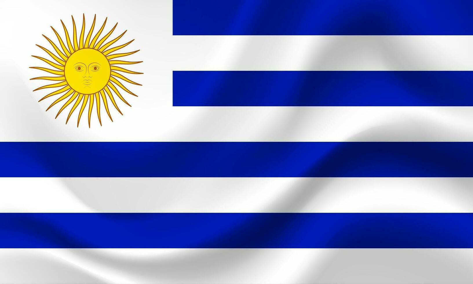 Uruguay flag with sun emblem and blue stripes