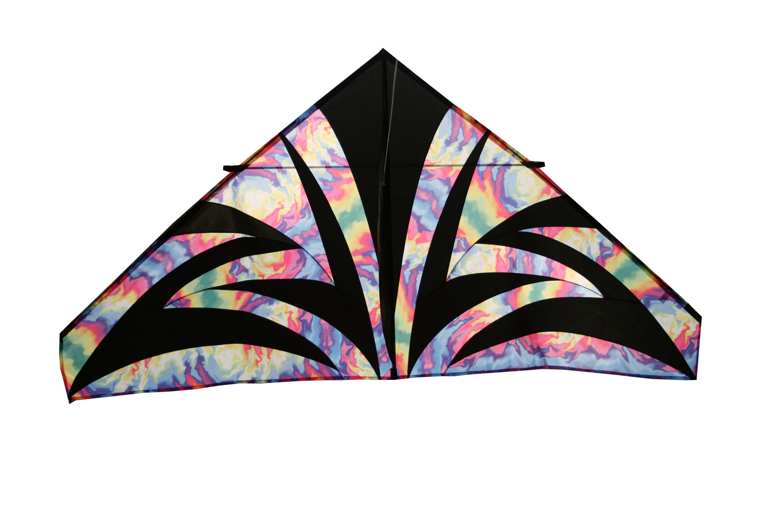 Colorful triangular kite with abstract design