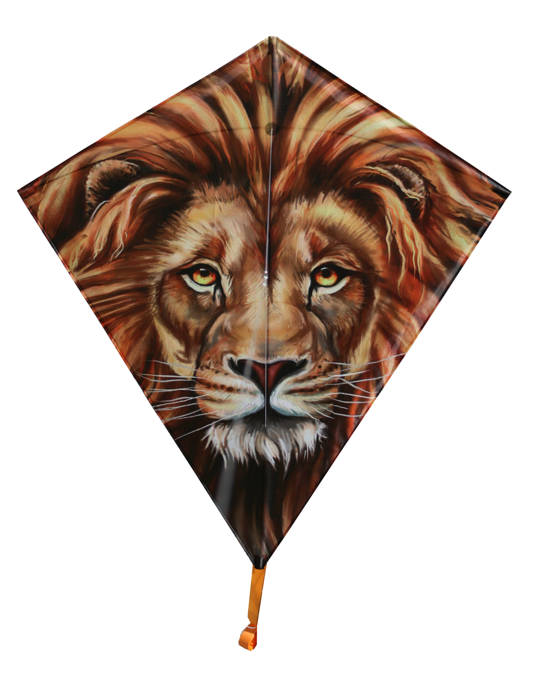 Lion face kite with vibrant colors