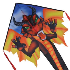 Colorful dragon kite with fiery wings