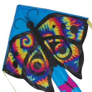 Colorful butterfly kite with tie-dye patterns