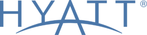 Hyatt logo in blue text