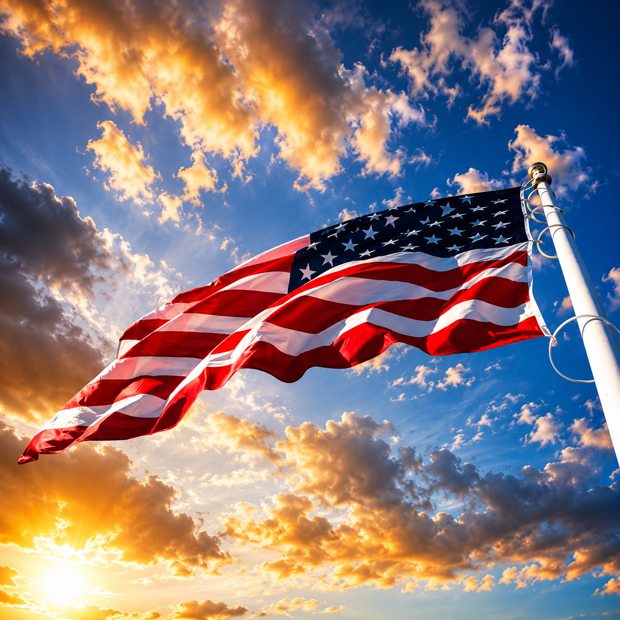 ChatGPT Image Jul 7, 2026, 10_29_04 AM American flag waving against dramatic sunset sky